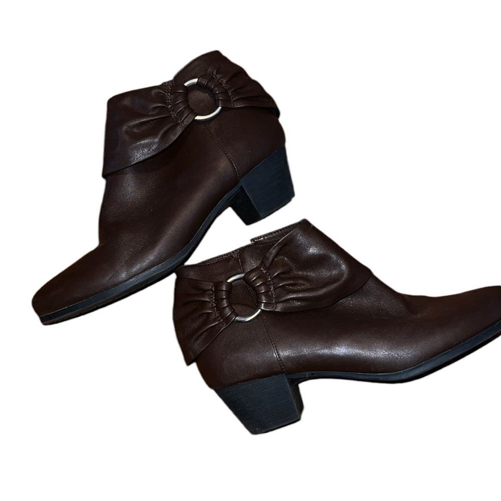 Bass Brown Leather Booties Size 8 M - Picture 4 of 6